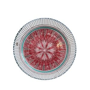 Vintage Signed Norway Hand Painted Elle Keramik Platter MCM Scandinavian Art